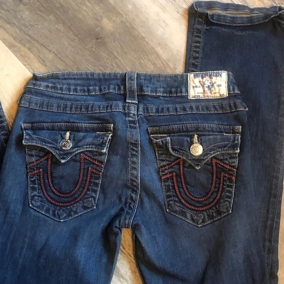 True Religion Women's Distressed Straight Leg Stretch Jeans Size 28 - Picture 6 of 7